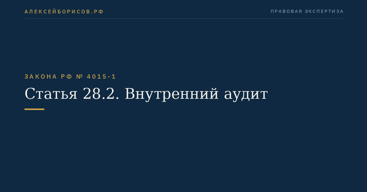 Статья 28.2. Внутренний аудит