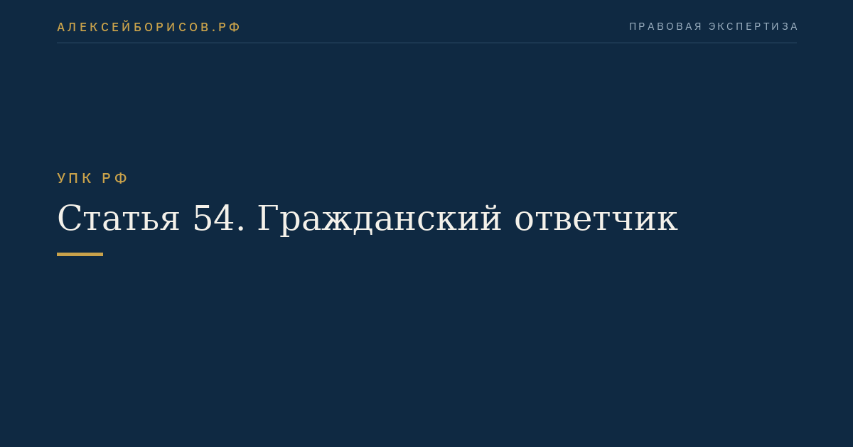 Статья 54. Гражданский ответчик