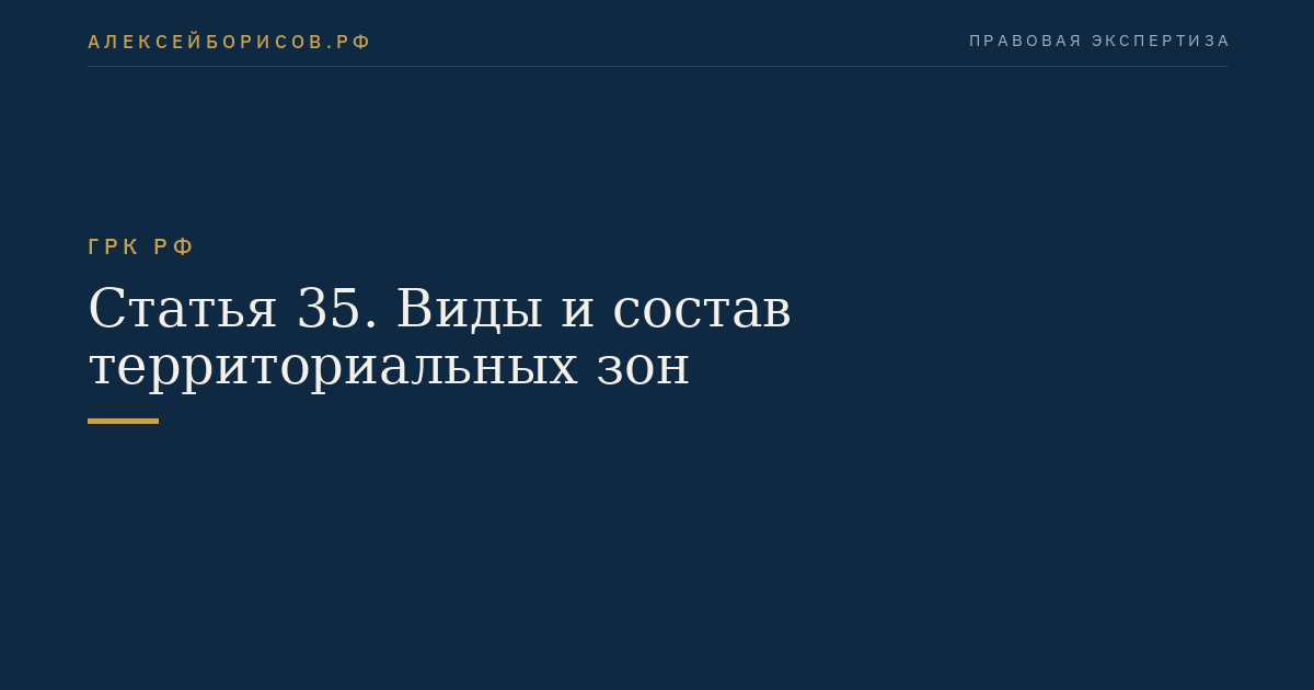 Статья 35. Виды и состав территориальных зон