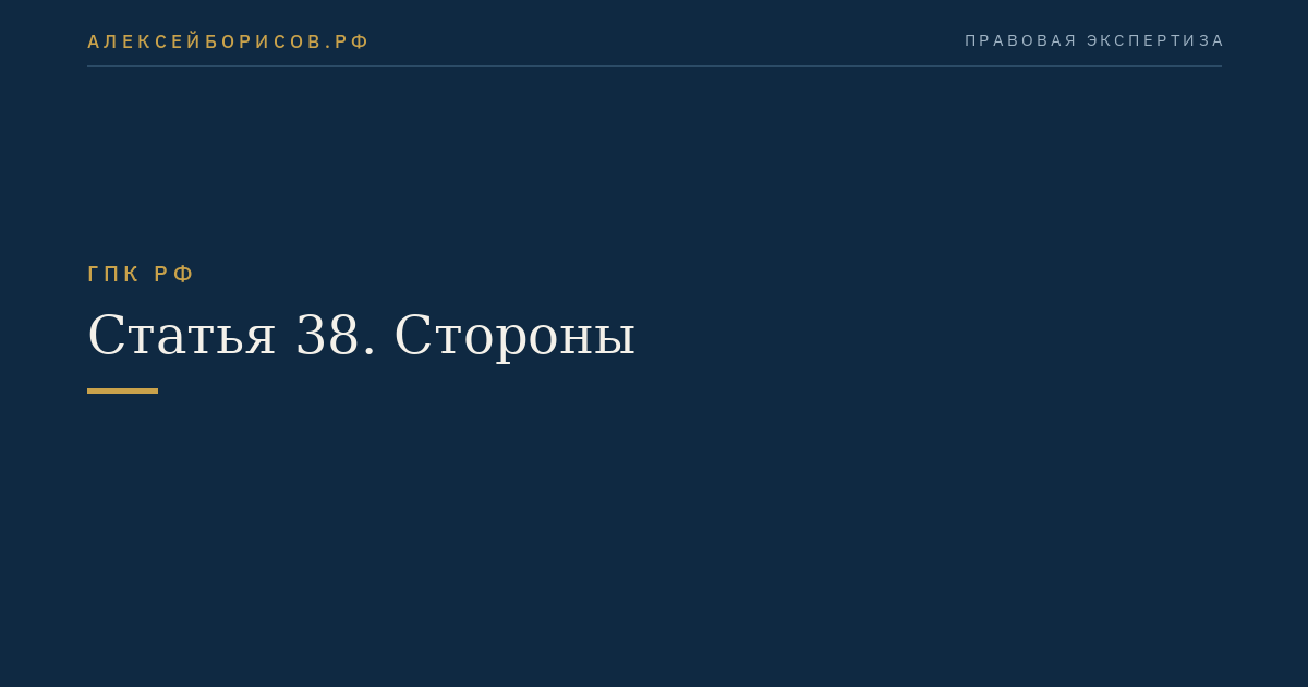 Статья 38. Стороны