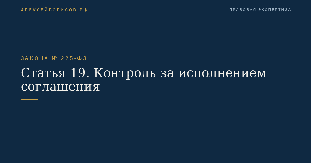 Статья 19. Контроль за исполнением соглашения