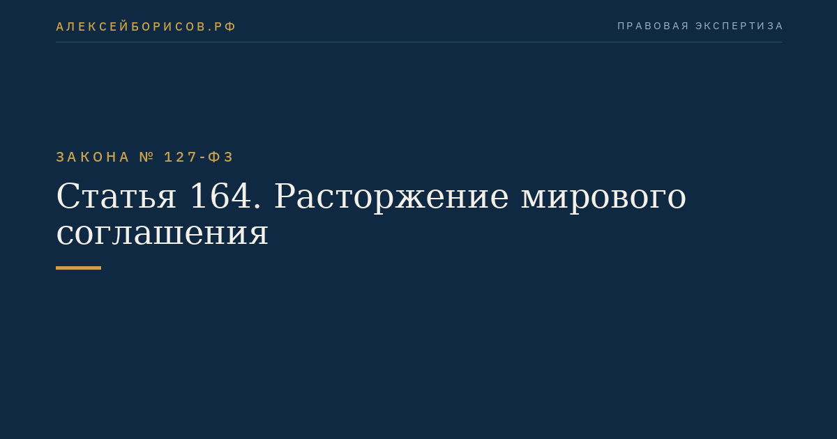 Статья 164. Расторжение мирового соглашения