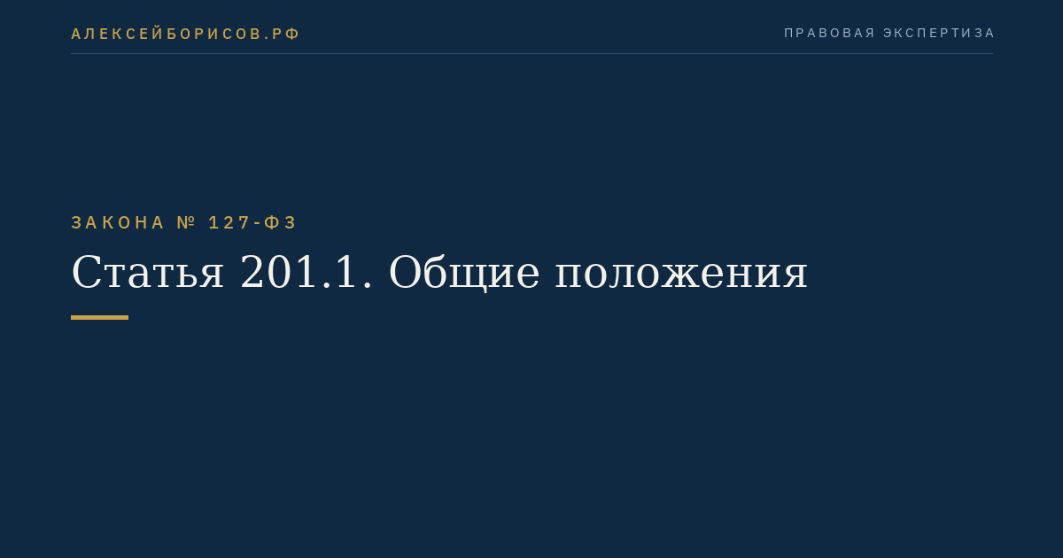 Статья 201.1. Общие положения