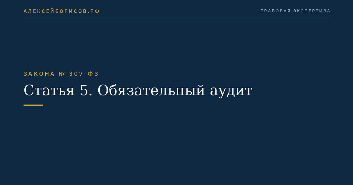 Статья 5. Обязательный аудит