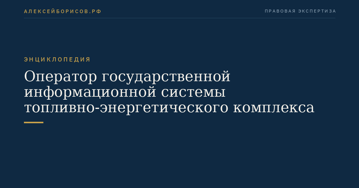 Оператор государственной информационной системы топливно-энергетического комплекса
