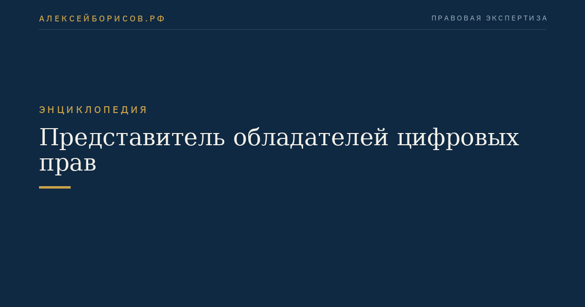 Представитель обладателей цифровых прав