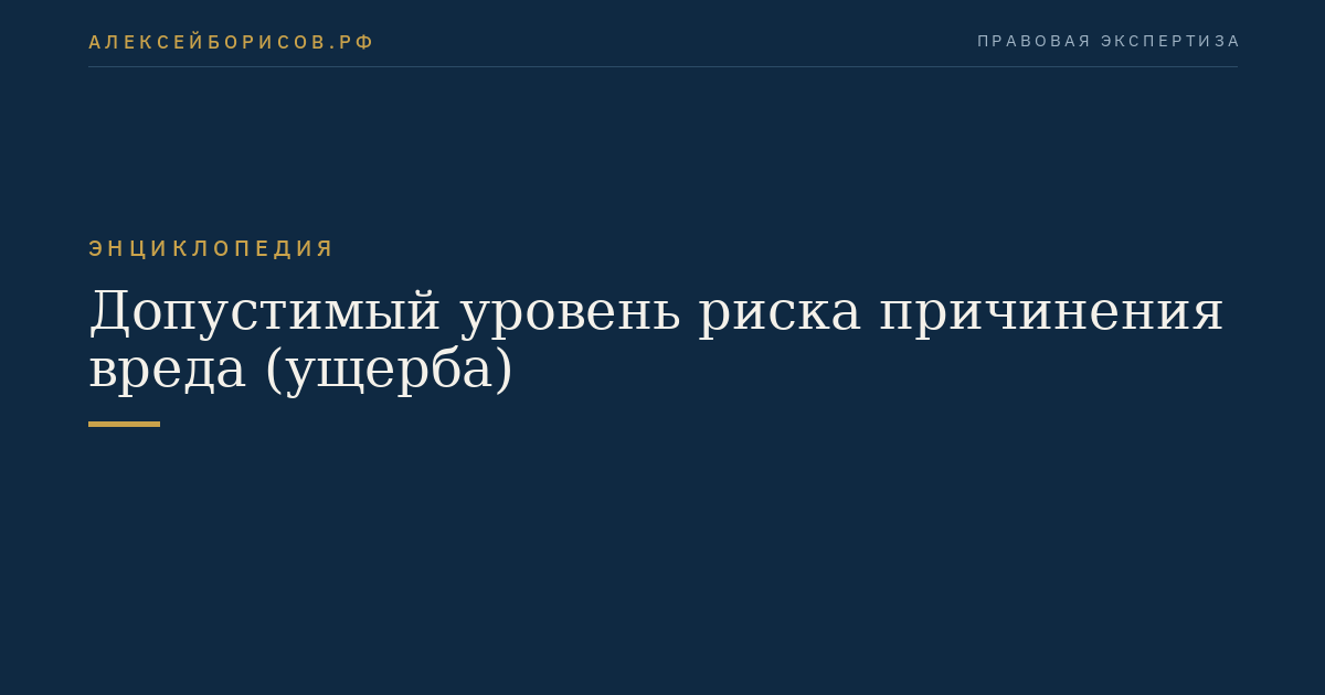 Допустимый уровень риска причинения вреда (ущерба)