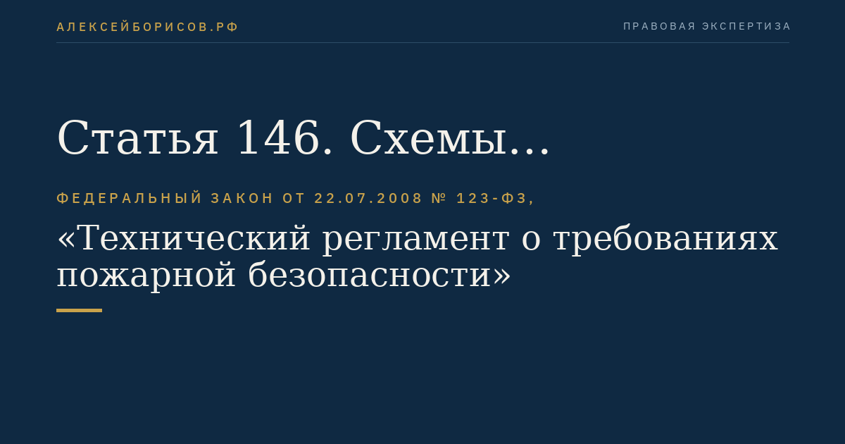 Статья 146. Схемы подтверждения соответствия продукции требованиям пожарной безопасности