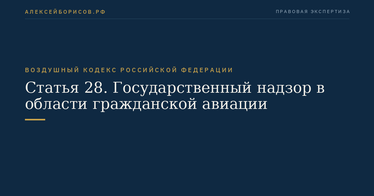 Статья 28. Государственный надзор в области гражданской авиации