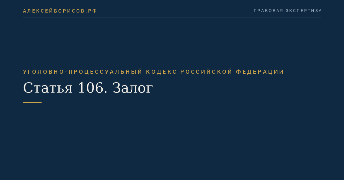 Статья 106. Залог