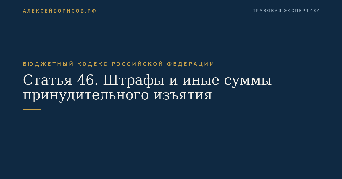 Статья 46. Штрафы и иные суммы принудительного изъятия
