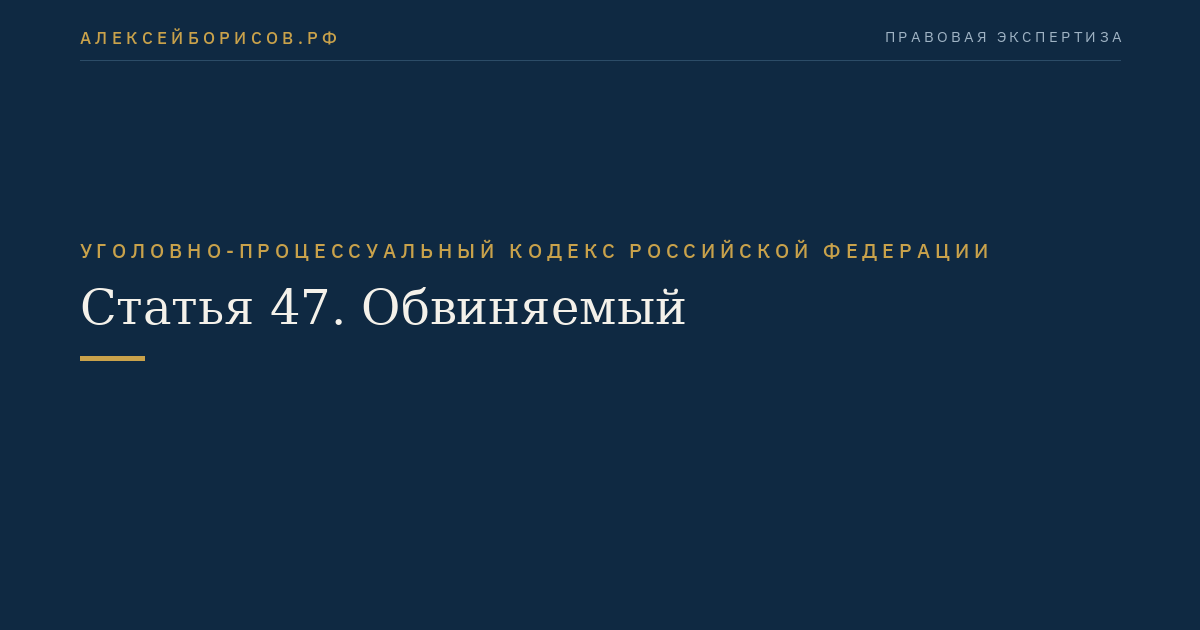 Статья 47. Обвиняемый