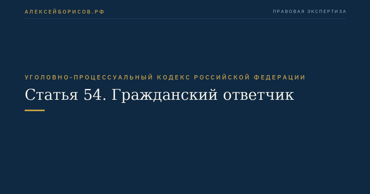 Статья 54. Гражданский ответчик