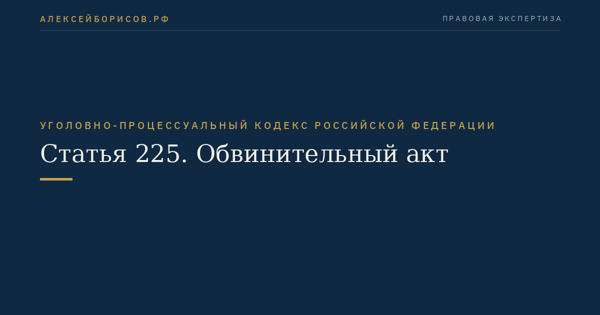 Статья 225. Обвинительный акт