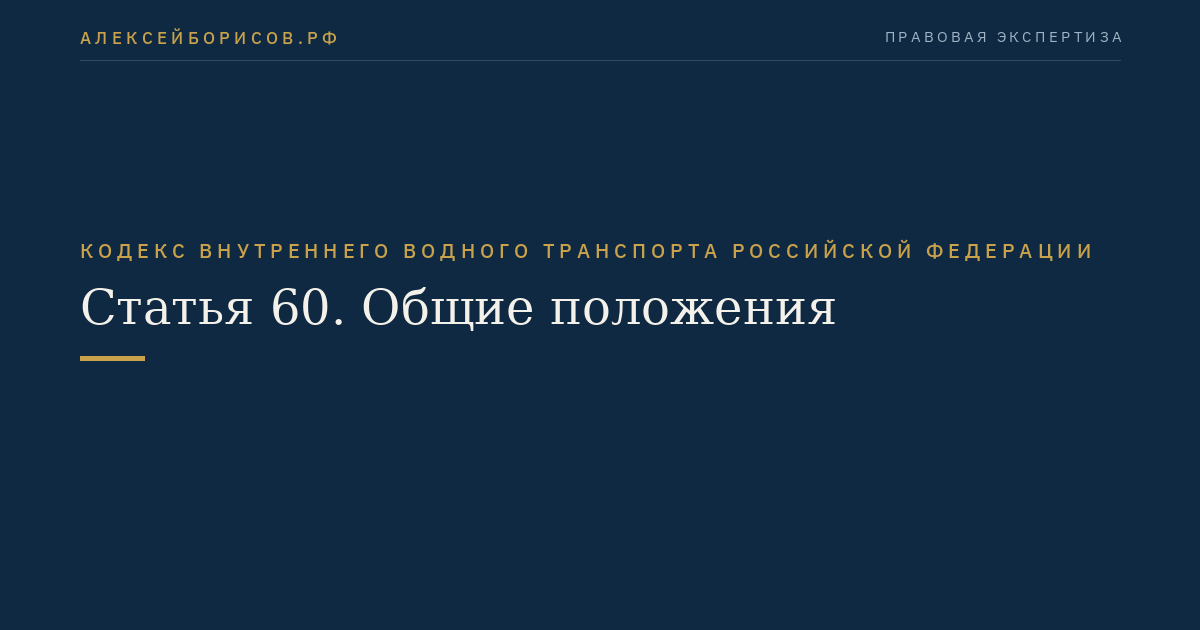 Статья 60.  Общие положения