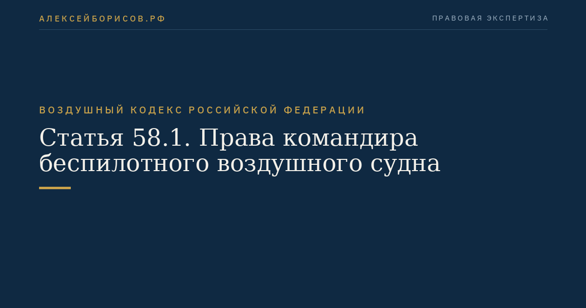 Статья 58.1. Права командира беспилотного воздушного судна
