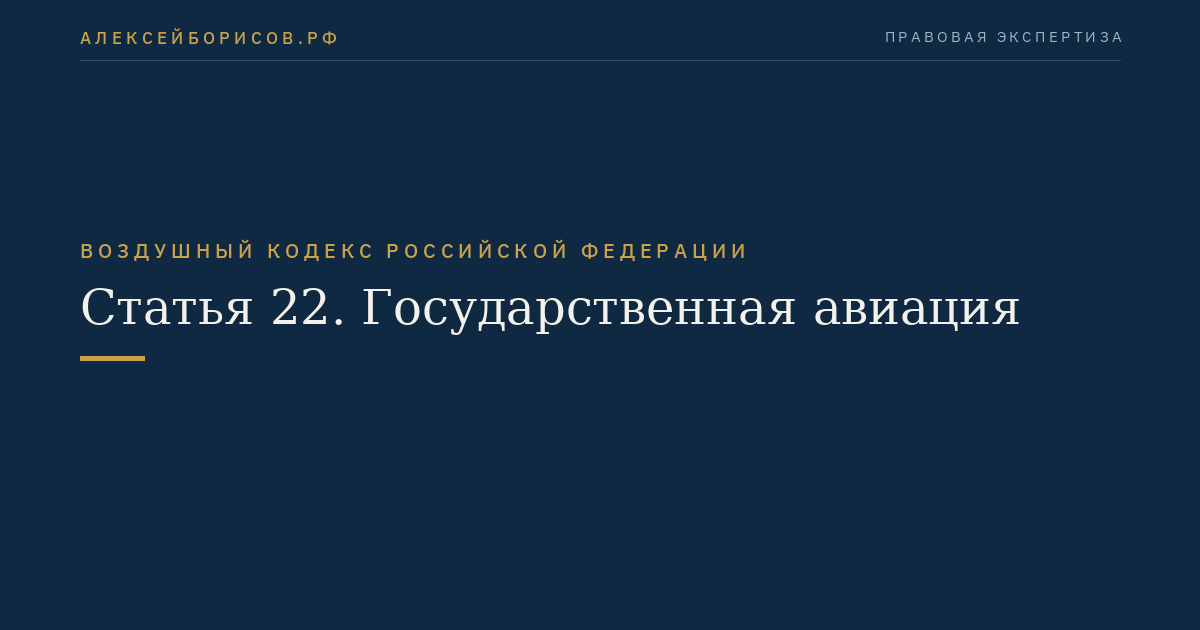 Статья 22. Государственная авиация