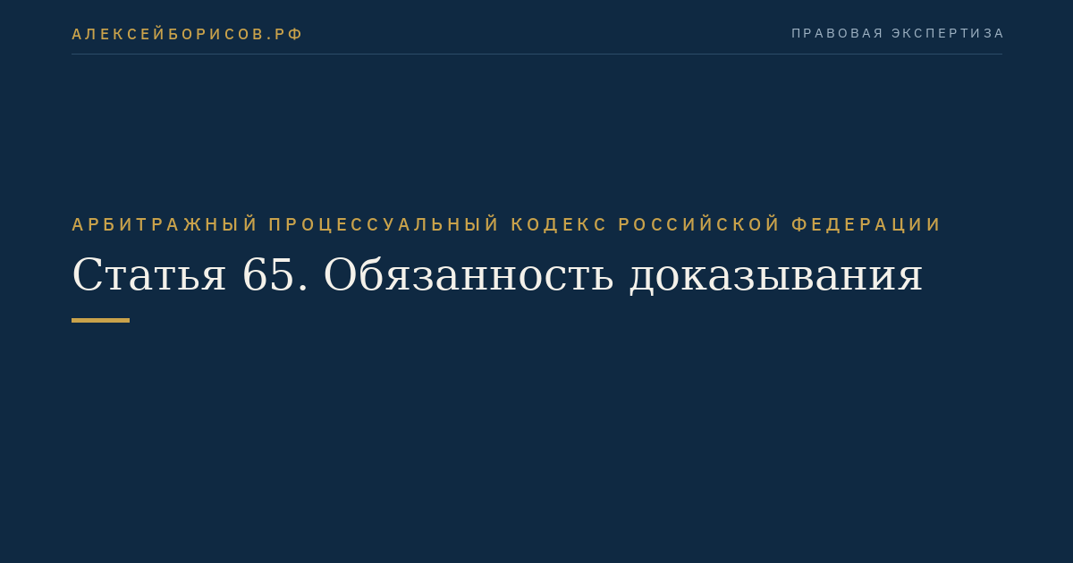 Статья 65. Обязанность доказывания