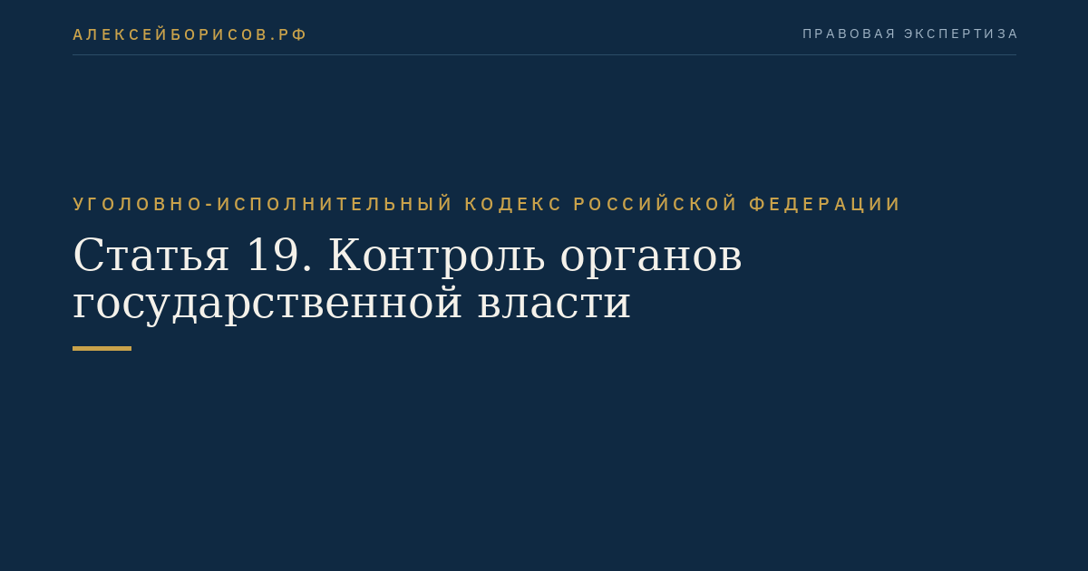 Статья 19. Контроль органов государственной власти