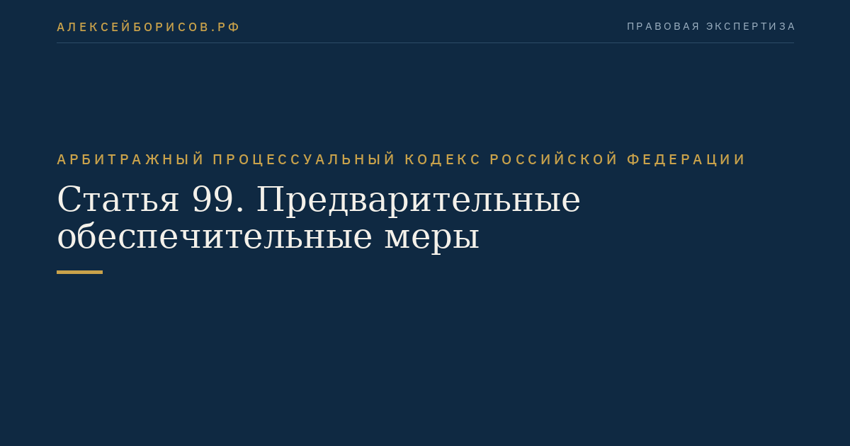 Статья 99. Предварительные обеспечительные меры