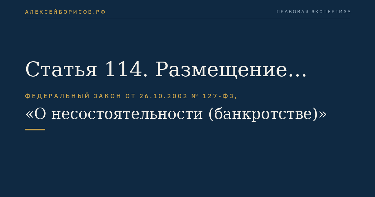 Статья 114. Размещение дополнительных обыкновенных акций должника