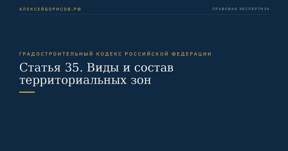 Статья 35. Виды и состав территориальных зон