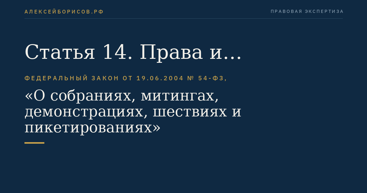 Статья 14. Права и обязанности уполномоченного представителя органа внутренних дел
