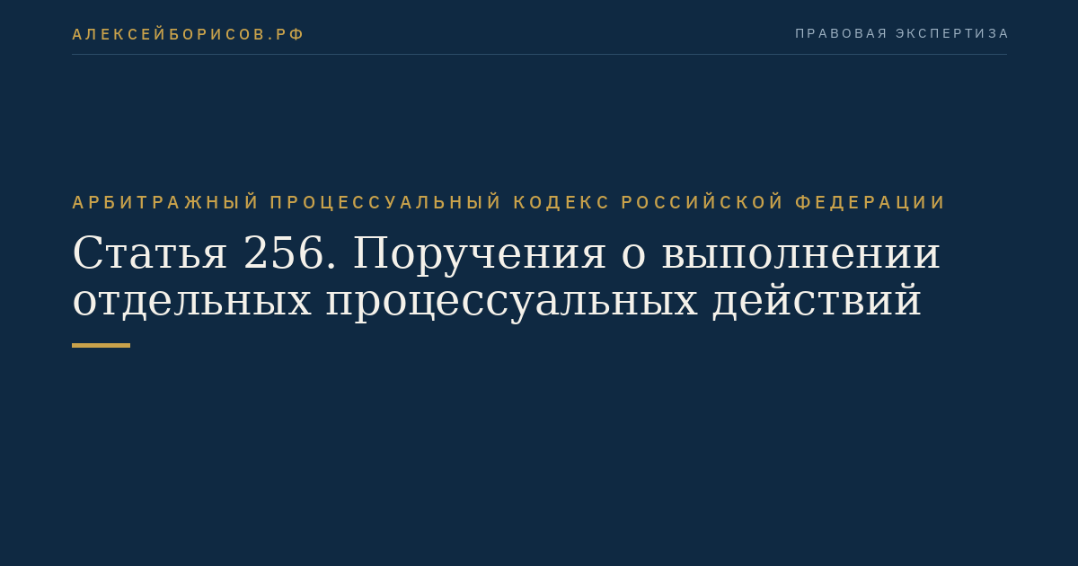 Статья 256. Поручения о выполнении отдельных процессуальных действий