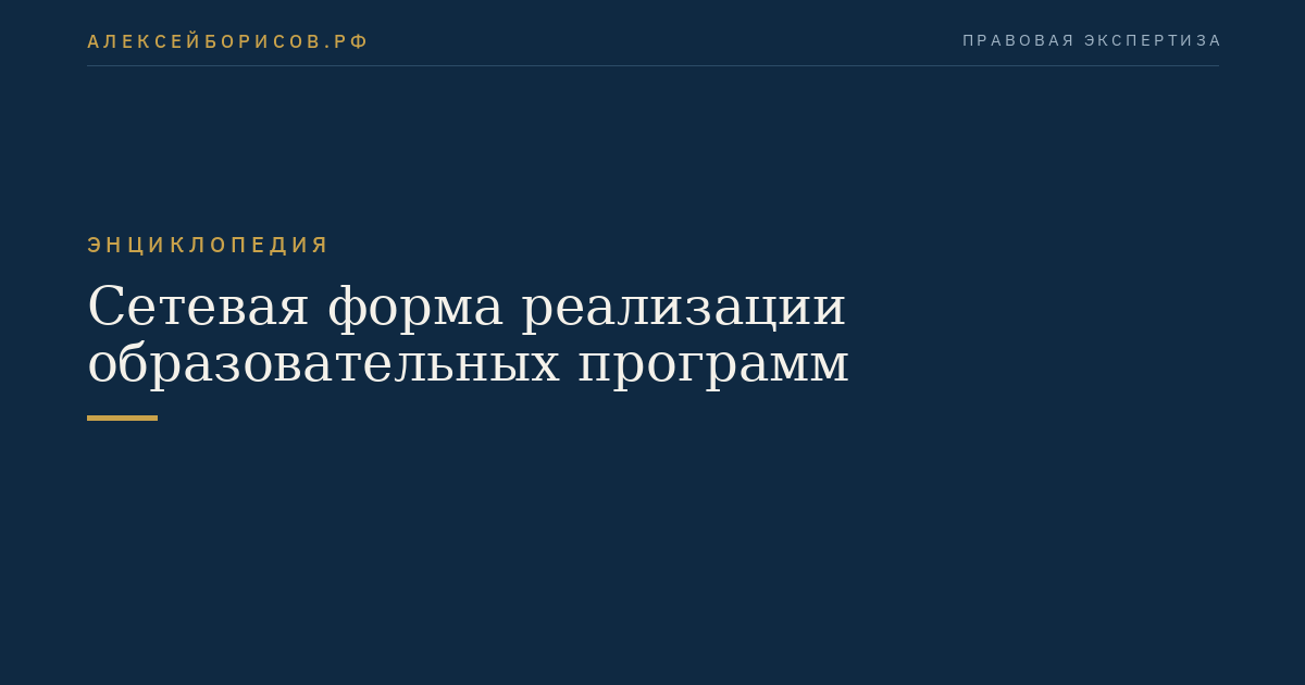 Сетевая форма реализации образовательных программ