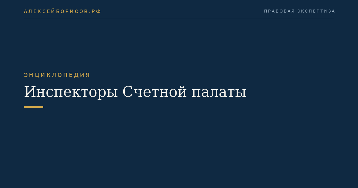 Инспекторы Счетной палаты