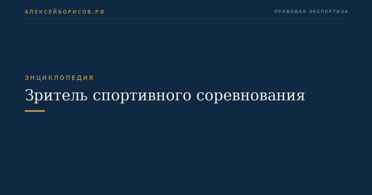 Зритель спортивного соревнования