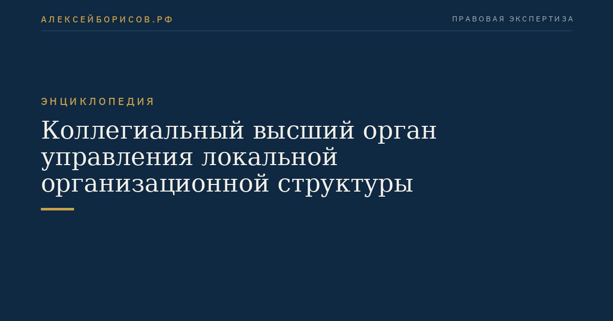Коллегиальный высший орган управления локальной организационной структуры