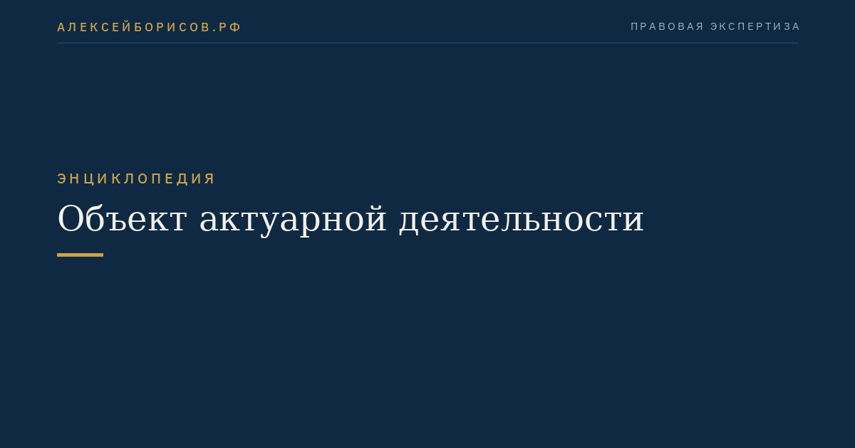 Объект актуарной деятельности