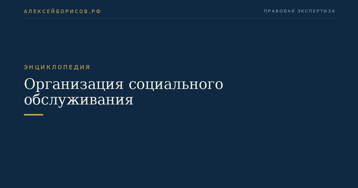 Организация социального обслуживания