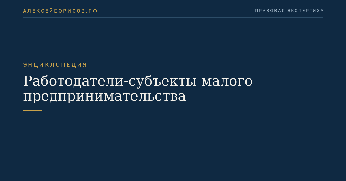 Работодатели-субъекты малого предпринимательства