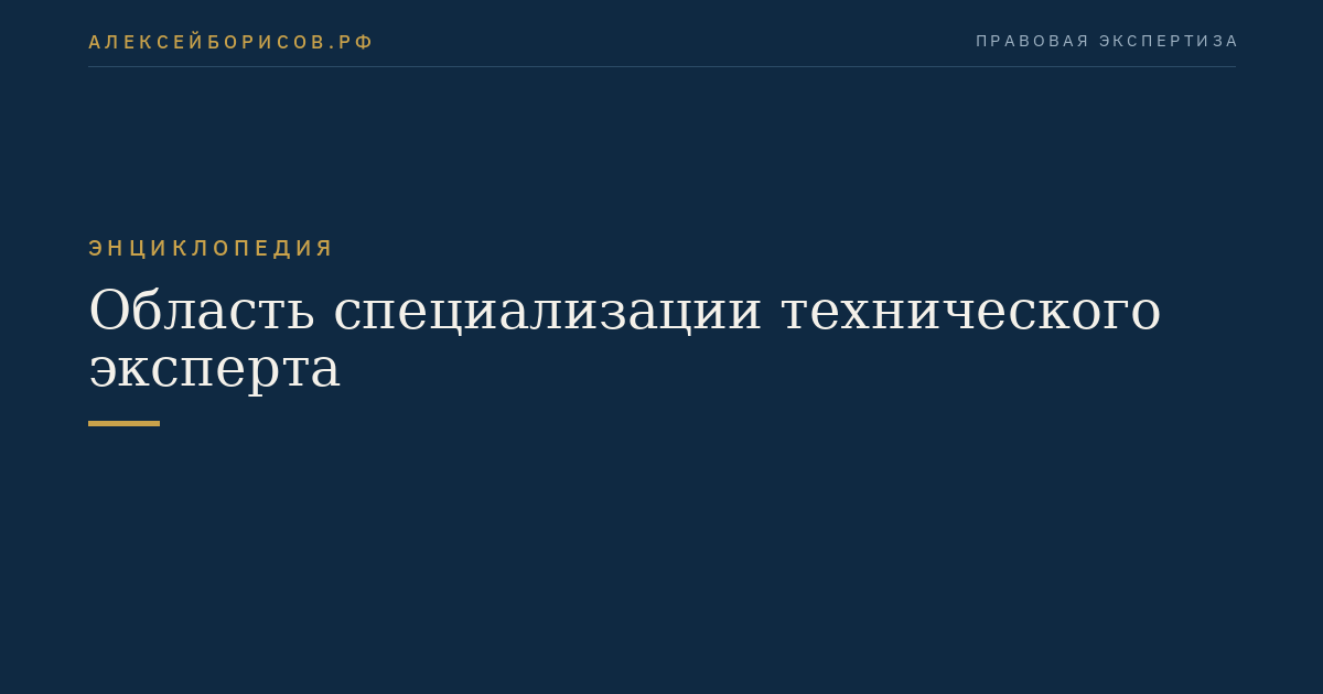 Область специализации технического эксперта