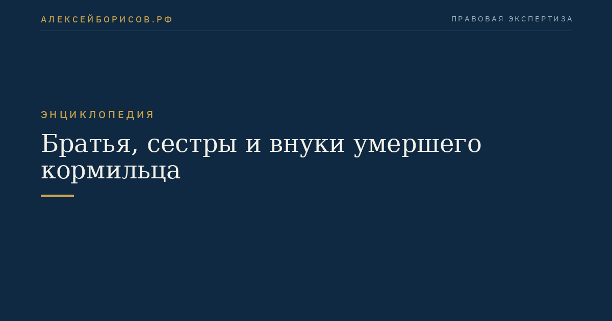 Братья, сестры и внуки умершего кормильца