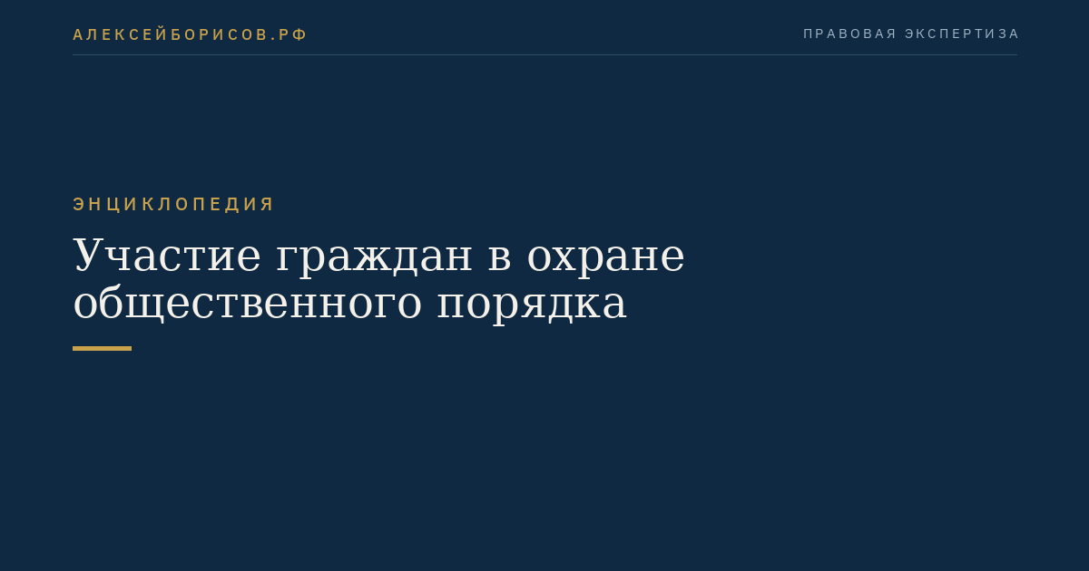 Участие граждан в охране общественного порядка