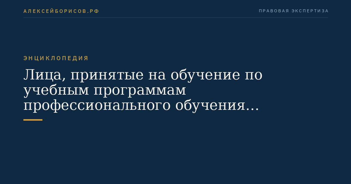 Лица, принятые на обучение по учебным программам профессионального обучения работников рабочим профессиям
