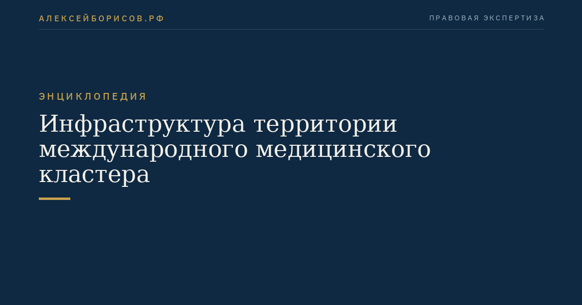 Инфраструктура территории международного медицинского кластера
