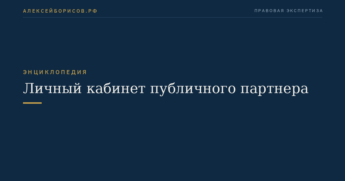 Личный кабинет публичного партнера