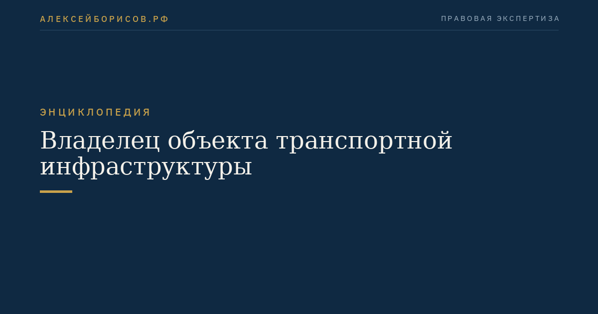 Владелец объекта транспортной инфраструктуры