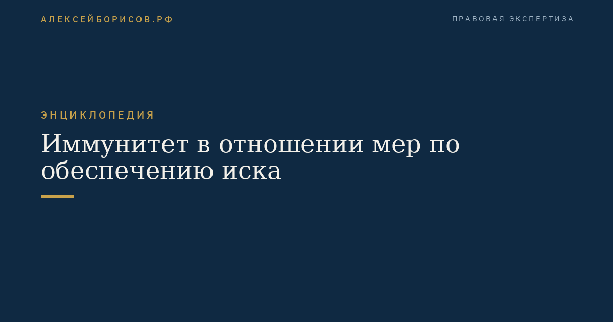 Иммунитет в отношении мер по обеспечению иска