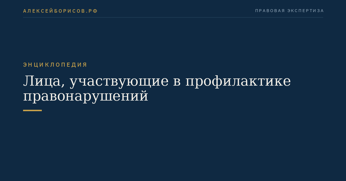 Лица, участвующие в профилактике правонарушений