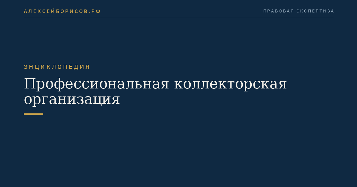 Профессиональная коллекторская организация