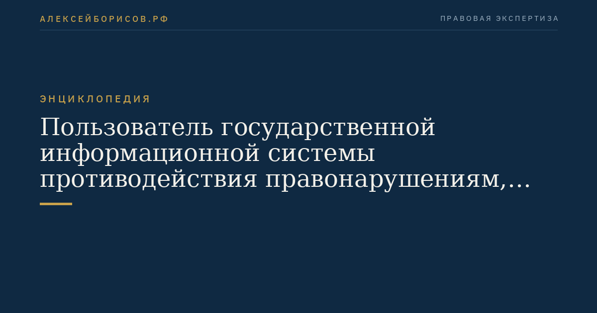 Пользователь государственной информационной системы противодействия правонарушениям, совершаемым с использованием информационных и коммуникационных технологий