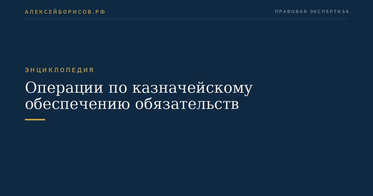 Операции по казначейскому обеспечению обязательств