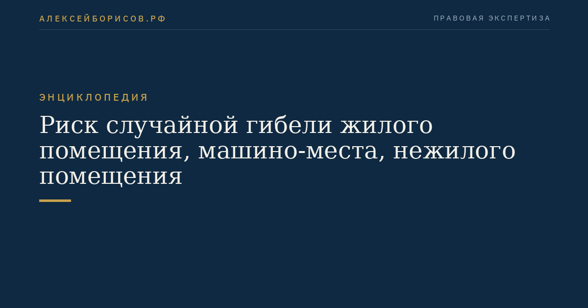 Риск случайной гибели жилого помещения, машино-места, нежилого помещения