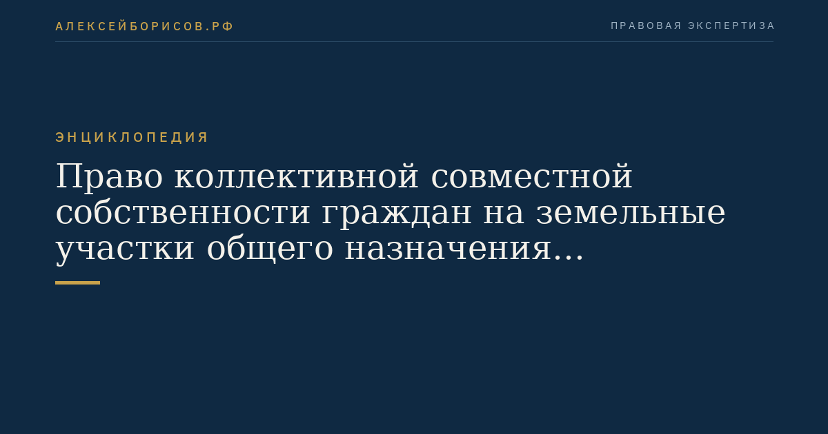 Право коллективной совместной собственности граждан на земельные участки общего назначения садоводческого или огороднического некоммерческого товарищества