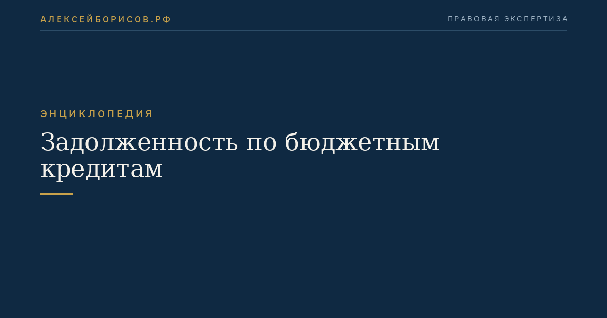 Задолженность по бюджетным кредитам